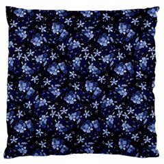 Stylized Floral Intricate Pattern Design Black Backgrond Standard Premium Plush Fleece Cushion Case (two Sides) by dflcprintsclothing