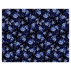 Stylized Floral Intricate Pattern Design Black Backgrond Two Sides Premium Plush Fleece Blanket (teen Size)