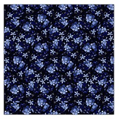 Stylized Floral Intricate Pattern Design Black Backgrond Square Satin Scarf (36  X 36 )