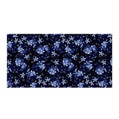 Stylized Floral Intricate Pattern Design Black Backgrond Satin Wrap 35  X 70  by dflcprintsclothing