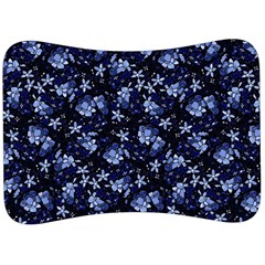 Stylized Floral Intricate Pattern Design Black Backgrond Velour Seat Head Rest Cushion by dflcprintsclothing