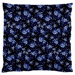 Stylized Floral Intricate Pattern Design Black Backgrond 16  Baby Flannel Cushion Case (two Sides) by dflcprintsclothing