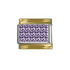 Purple Roses 1 Purple Roses Gold Trim Italian Charm (9mm)