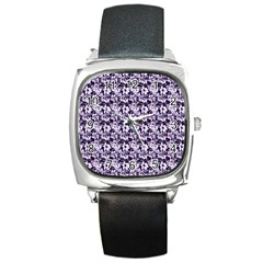 Purple Roses 1 Purple Roses Square Metal Watch