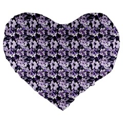 Purple Roses 1 Purple Roses Large 19  Premium Heart Shape Cushions