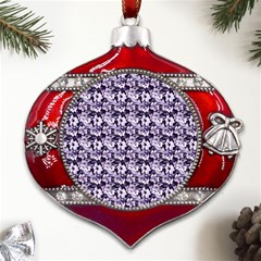 Purple Roses 1 Purple Roses Metal Snowflake And Bell Red Ornament