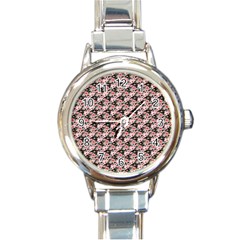 Pink Roses 02 Pink Roses 01 Round Italian Charm Watch