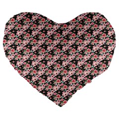 Pink Roses 02 Pink Roses 01 Large 19  Premium Heart Shape Cushions