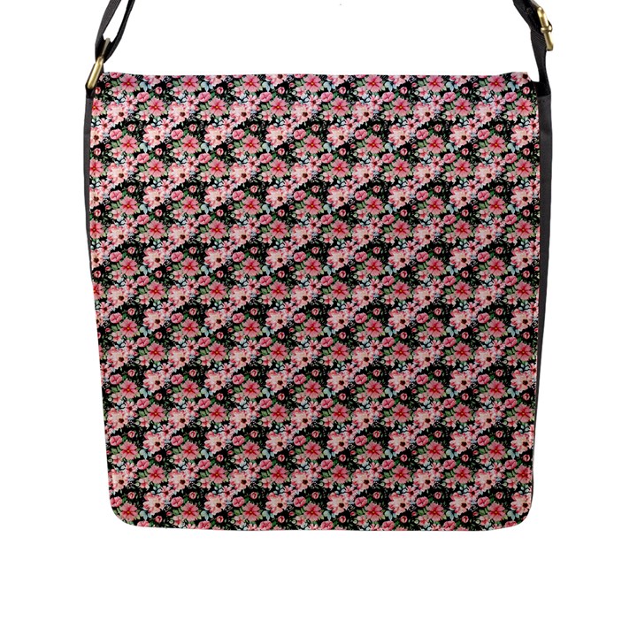 Pink Roses 02 Pink Roses 01 Flap Closure Messenger Bag (L)