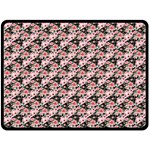 Pink Roses 02 Pink Roses 01 Two Sides Fleece Blanket (Large) 80 x60  Blanket Back