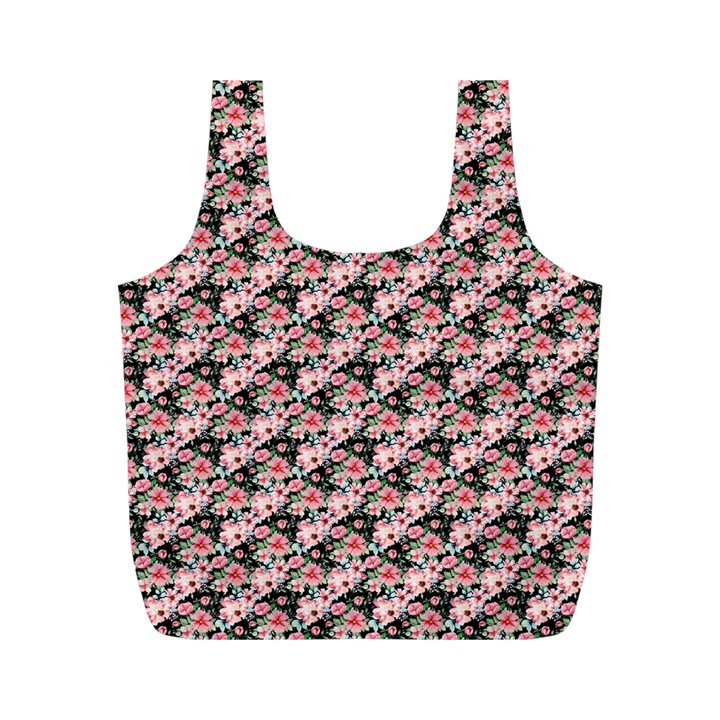 Pink Roses 02 Pink Roses 01 Full Print Recycle Bag (M)