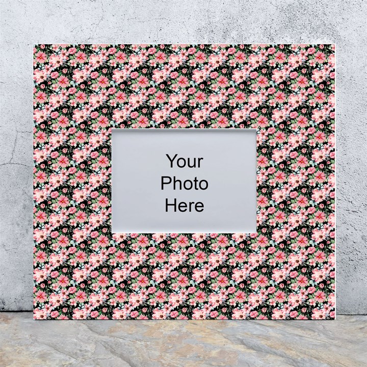 Pink Roses 02 Pink Roses 01 White Wall Photo Frame 5  x 7 