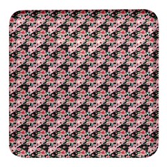 Pink Roses 02 Pink Roses 01 Square Glass Fridge Magnet (4 pack)