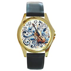 Cello Round Gold Metal Watch by RiverRootz