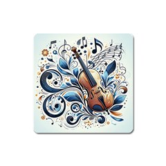 Cello Square Magnet by RiverRootz