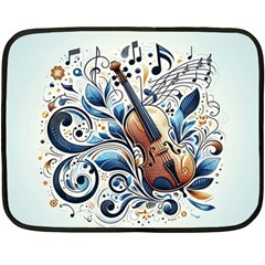 Cello Two Sides Fleece Blanket (mini) by RiverRootz