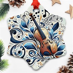 Cello Snowflake Ornament (two Sides)