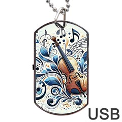 Cello Dog Tag Usb Flash (one Side)