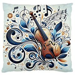 Cello Large Cushion Case (one Side) by RiverRootz