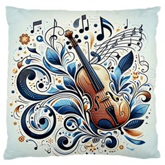 Cello Large Premium Plush Fleece Cushion Case (two Sides) by RiverRootz