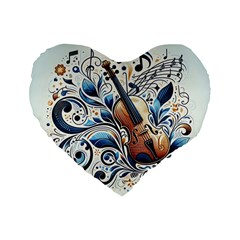 Cello Standard 16  Premium Flano Heart Shape Cushions by RiverRootz