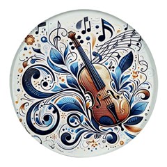 Cello Round Glass Fridge Magnet (4 Pack) by RiverRootz