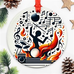 Abstract Drummer Ornament (round) by RiverRootz