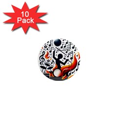 Abstract Drummer 1  Mini Magnet (10 Pack) 