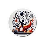 Abstract Drummer Rubber Coaster (Round) Front