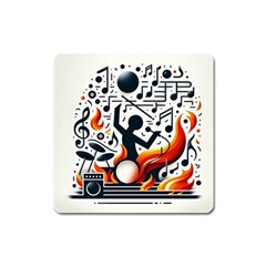 Abstract Drummer Square Magnet