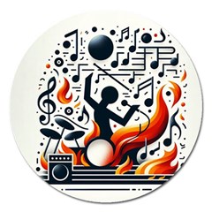 Abstract Drummer Magnet 5  (round) by RiverRootz