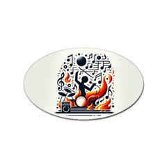 Abstract Drummer Sticker Oval (10 Pack)