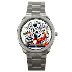 Abstract Drummer Sport Metal Watch by RiverRootz