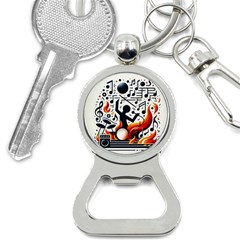 Abstract Drummer Bottle Opener Key Chain