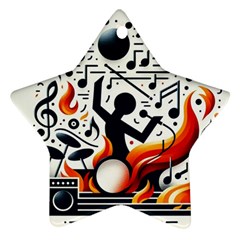 Abstract Drummer Star Ornament (two Sides) by RiverRootz