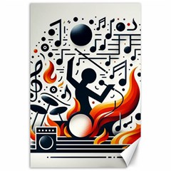 Abstract Drummer Canvas 24  X 36  by RiverRootz