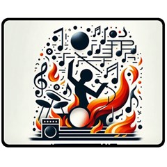 Abstract Drummer Fleece Blanket (medium) by RiverRootz