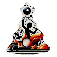 Abstract Drummer Christmas Tree Ornament (two Sides) by RiverRootz