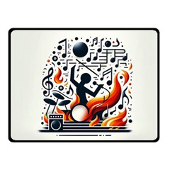 Abstract Drummer Two Sides Fleece Blanket (small) by RiverRootz