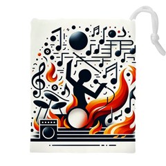 Abstract Drummer Drawstring Pouch (5xl) by RiverRootz