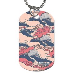 Waves Ocean Sea Water Pattern Rough Seas Digital Art Nature Nautical Dog Tag (two Sides) by Bedest