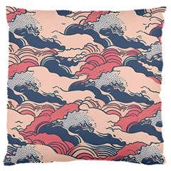 Waves Ocean Sea Water Pattern Rough Seas Digital Art Nature Nautical 16  Baby Flannel Cushion Case (two Sides) by Bedest