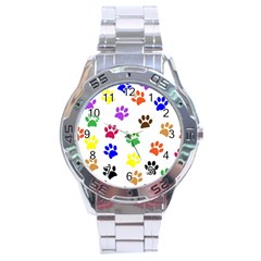 Pawprints Paw Prints Paw Animal Stainless Steel Analogue Watch