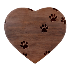 Pawprints Paw Prints Paw Animal Heart Wood Jewelry Box by Apen