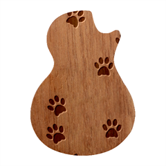 Pawprints Paw Prints Paw Animal Guitar Shape Wood Guitar Pick Holder Case And Picks Set