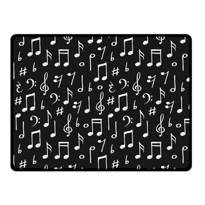 Chalk Music Notes Signs Seamless Pattern Two Sides Fleece Blanket (Small)