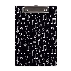 Chalk Music Notes Signs Seamless Pattern A5 Acrylic Clipboard by Ravend