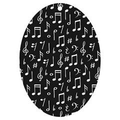 Chalk Music Notes Signs Seamless Pattern Uv Print Acrylic Ornament Oval by Ravend