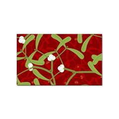 Mistletoe Christmas Texture Advent Sticker (rectangular) by Hannah976