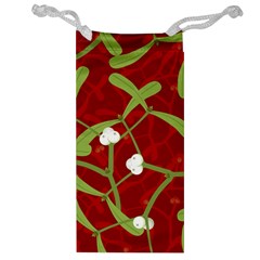 Mistletoe Christmas Texture Advent Jewelry Bag by Hannah976